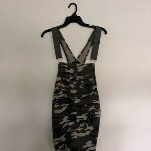 Forever 21 Camouflage Bib Dress Size Medium